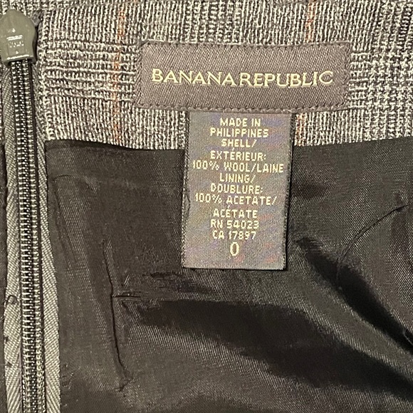 🍁4 for$25🍁Banana Republic Gray Plaid Wool Skirt - Picture 5 of 8